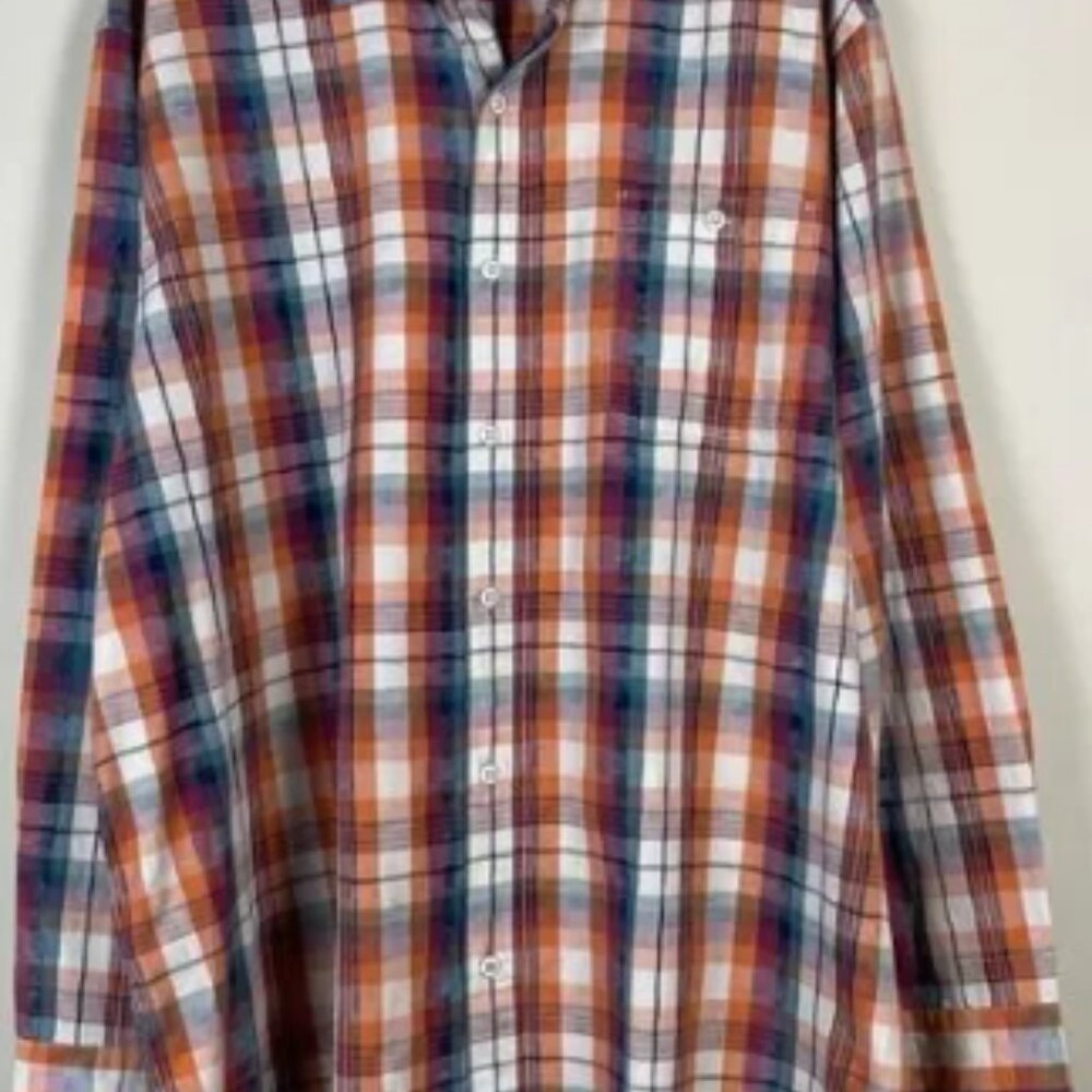 Tommy Bahama Indio Coast Check Shirt Button Down Long Sleeves Cotton XXXL NEW